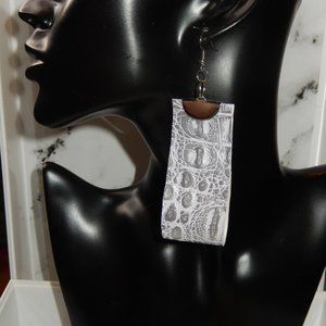 African Print Folded Drop Earring